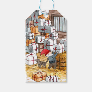 Étiquettes-cadeau Couleur traditionnelle suédoise Tomten Noël