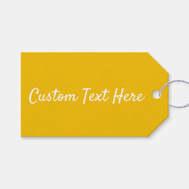 Étiquettes-cadeau Couleur uni jaune soleil (Devant (Horizontal))
