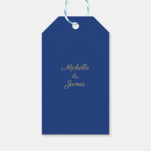 Étiquettes-cadeau Couleurs Bleu & Or Professionnel Tendance Moderne