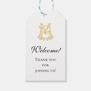 Étiquettes-cadeau COULEURS ÉDITABLES BM Monogramme MB Logo Favoriser