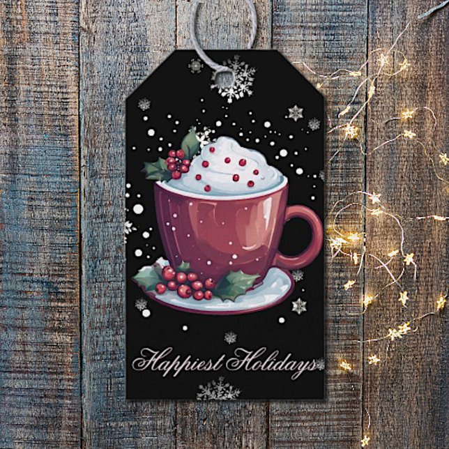 Étiquettes-cadeau Coupe de Noël de chocolat chaud (Christmas Cup of Hot Chocolate Gift Tags)