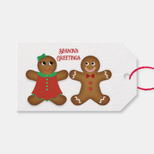Étiquettes-cadeau Couple en pain d'épices Vœux de la saison