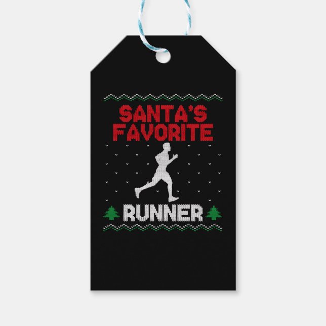 Étiquettes-cadeau Coureur semi-marathon moche (Devant)