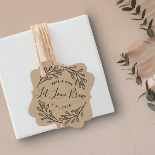 Étiquettes Cadeau Couronne botanique Laissez l'amour infuser Café de