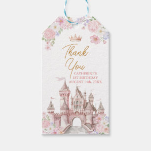 Étiquettes-cadeau Couronne de Château d'Anniversaire de Princesse IL