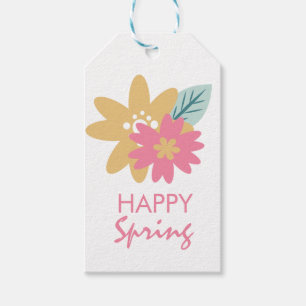 Étiquettes-cadeau Couronne de fleurs pour fête printanière Fleurs d'
