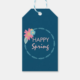 Étiquettes-cadeau Couronne de fleurs pour fête printanière Fleurs d'