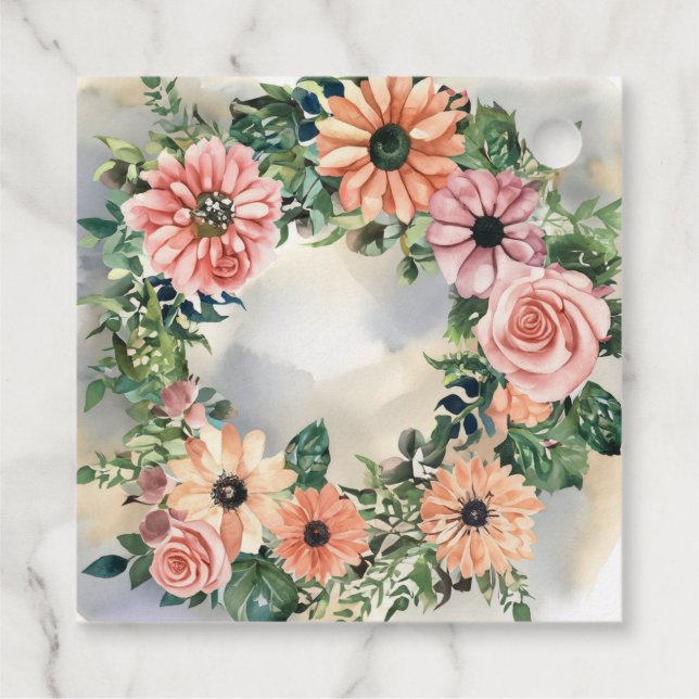 Étiquettes Cadeau Couronne de jardin sereine : Élégance florale past (Dos)