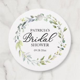 Étiquettes Cadeau Couronne de mariée en eucalyptus verdoyant