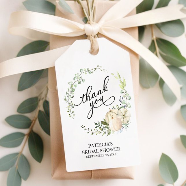 Étiquettes-cadeau Couronne de verdure Citrouille Faveur de Mariage A (Créateur téléchargé)