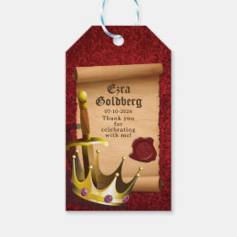 Étiquettes-cadeau Couronne d'épée de fantaisie Chevalier médiéval Ba