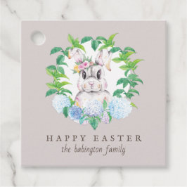 Étiquettes Cadeau Couronne florale de Pâques personnalisée