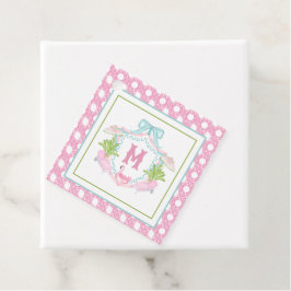 Étiquettes Cadeau Couronne monogramme de Palm Beach Prépa