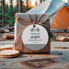 Étiquettes Cadeau Course de voiture Baby shower bleu