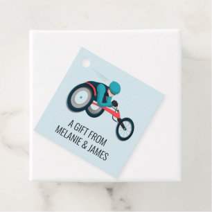 Étiquettes Cadeau Course en fauteuil roulant