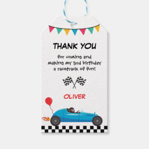 Étiquettes-cadeau Course Voiture Anniversaire de enfant Fête Invitat
