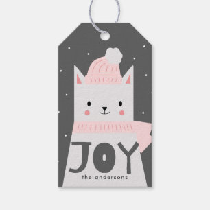 Étiquettes-cadeau Coutume de JOIE de chat de Noël