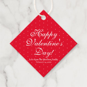 Étiquettes Cadeau Coutume pois rouge & blanc mignonne Saint Valentin
