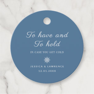 Étiquettes Cadeau Couvertures D'Hiver Bleu Duisâtre Pour Les Clients