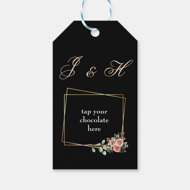 Étiquettes-cadeau Couvre chocolat fiançailles et mariage (Devant)