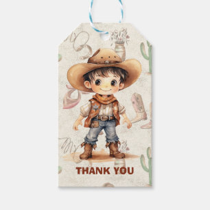 Étiquettes-cadeau Cowboy 5e anniversaire Bash