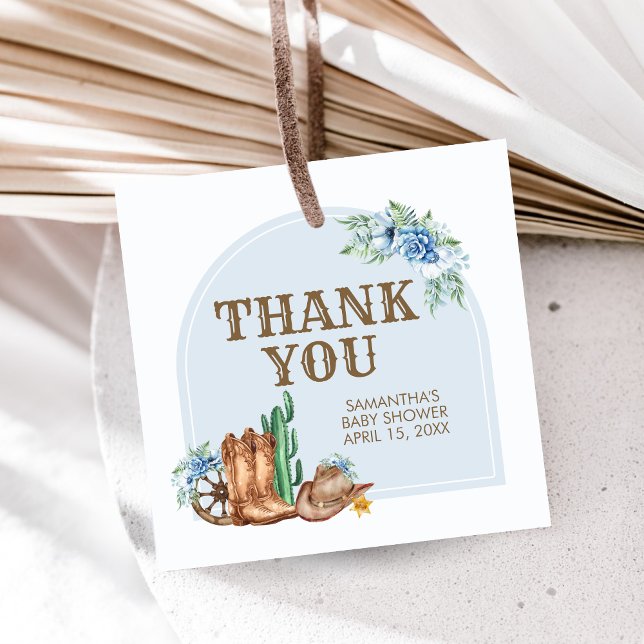 Étiquettes Cadeau Cowboy Baby Shower (A Little Cowboy Baby Shower Favor Tags)