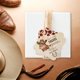 Étiquettes Cadeau Cowboy cheval de bébé mignon baby shower de l'oues