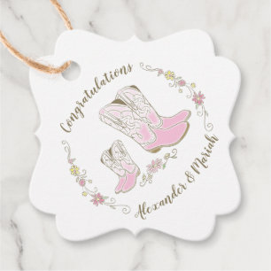 Étiquettes Cadeau Cowgirl Baby shower Pays Western Rose Girl