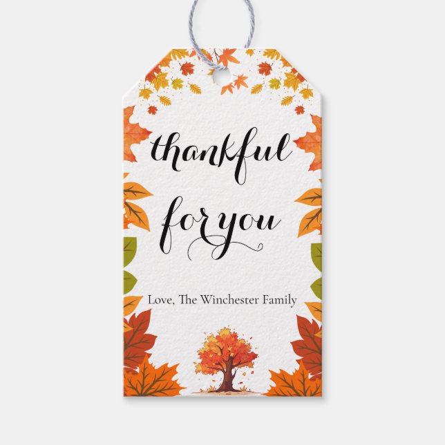 Étiquettes-cadeau Cozy Fall Thanksgiving Dinner Party (Devant)