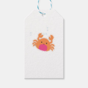 Étiquettes-cadeau Crabe caricaturale orange