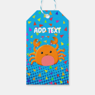 Étiquettes-cadeau Crabe Cartographié Avec Confetti