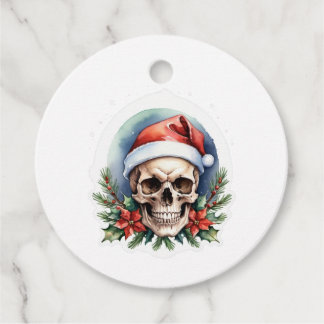 Étiquettes Cadeau Crâne de Noël