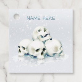 Étiquettes Cadeau Crânes dans la neige. Personnalisé