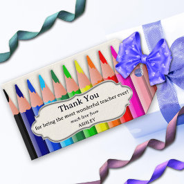 Étiquettes-cadeau Crayons colorés Appréciation de l'enseignant