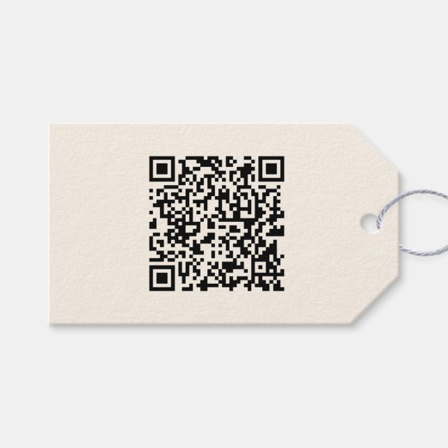 Étiquettes-cadeau Créer instantanément un code QR | Modifiable blanc (Devant (Horizontal))