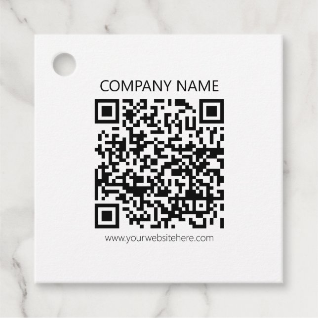 Étiquettes Cadeau Créer votre propre code QR | Noir et blanc (Devant)