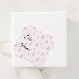 Étiquettes Cadeau Créez vos propres arbres de Noël roses personnalis