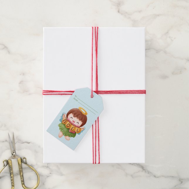 Étiquettes-cadeau Créez vos propres mignons anges Noel Noël (Avec de la ficelle)