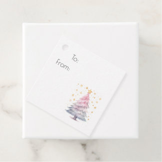 Étiquettes Cadeau Créez Votre Propre Arbre de Noël Rose Pâle Personn