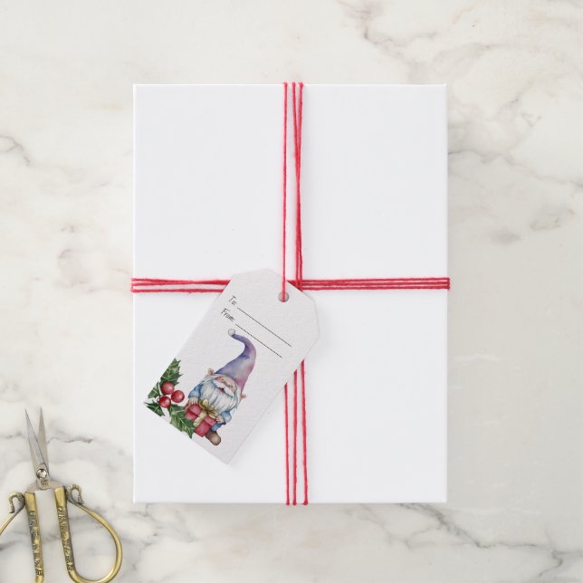 Étiquettes-cadeau Créez Votre Propre Cadeau de Gnome Violet (Avec de la ficelle)