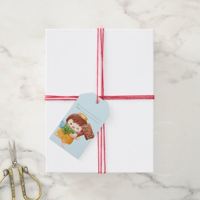 Étiquettes-cadeau Créez Votre Propre Joli Ange de Noël (Avec de la ficelle)