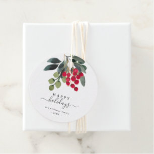 Étiquettes Cadeau Créez votre propre Sticker rond Joyeux Script de v