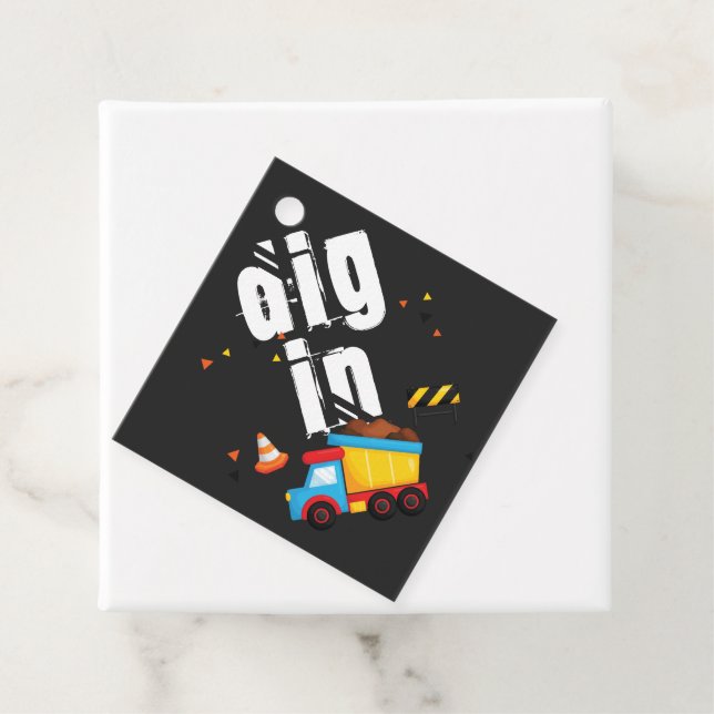 Étiquettes Cadeau Creg En Construction Anniversaire (En situation)