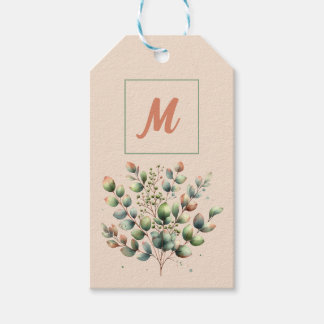 Étiquettes-cadeau Crème d'aquarelle personnalisée Eucalyptus