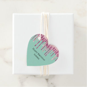 Étiquettes Cadeau Crème de crème glacée rose à la menthe Parties sci