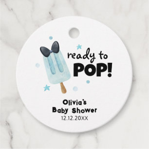 Étiquettes Cadeau Crème De Glace De Bow Moderne Prêt À Pop Baby show