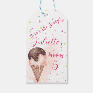 Étiquettes-cadeau Crème glacée Anniversaire, 5ème Anniversaire