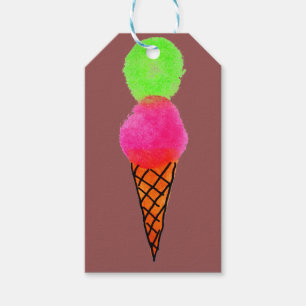 Étiquettes-cadeau Crème glacée pop art