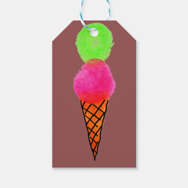 Étiquettes-cadeau Crème glacée pop art (Devant)