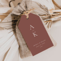 Crème moderne Brown Monogramme Mariage de tonalité
